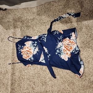 Blue floral tie dress